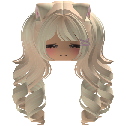 Cute hair emo Y2K cat-ear braids (blonde)