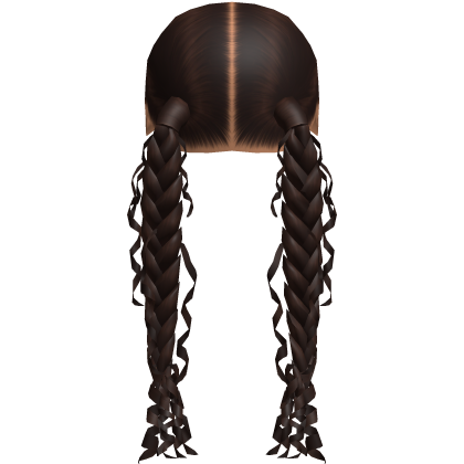 Double Braids with Curls in Brown Roblox item