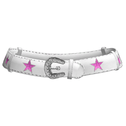 Star Y2K Mcbling White Low Belt In Pink