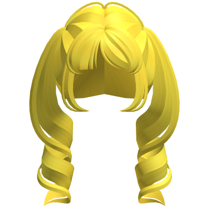 Soft Dolly Curled Pigtails (Yellow)