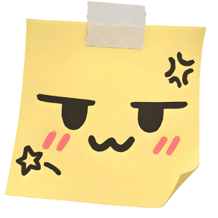 kawaii cartoon sticky note 
