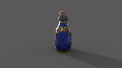 Stylized Magic Potion Bottle - Low Poly Game Ready preview 3