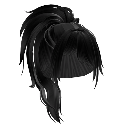 Black Scene Emo Spiky Detailed Ponytail Hair Roblox item
