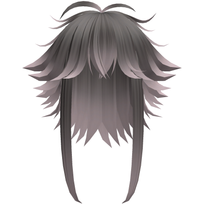 messy cute hair with tufts in grey to pink
