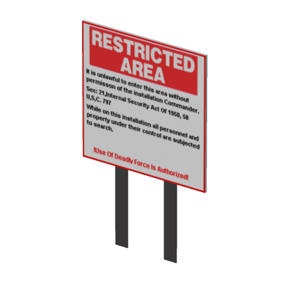 🌺 Military Installation Warning Sign Car Base