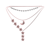 Moon and Stars Necklace-Pink