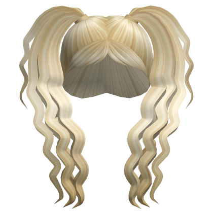 Blonde Hair Girl Ponytails Curly Crimped Long zae Roblox item