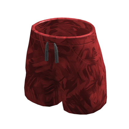 Summer Brush Pattern Shorts | Red thumbnail
