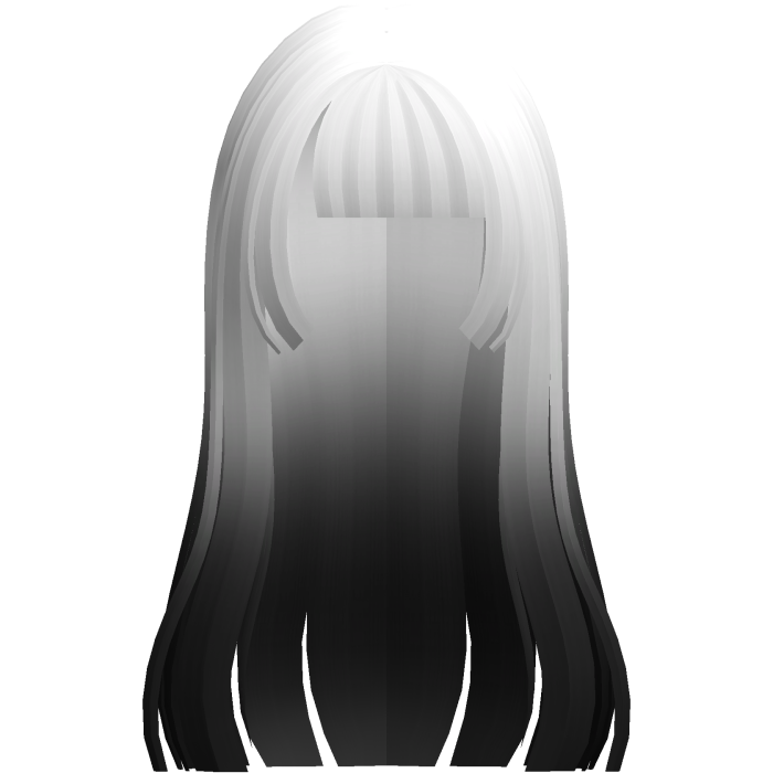 long white faded black hime hair