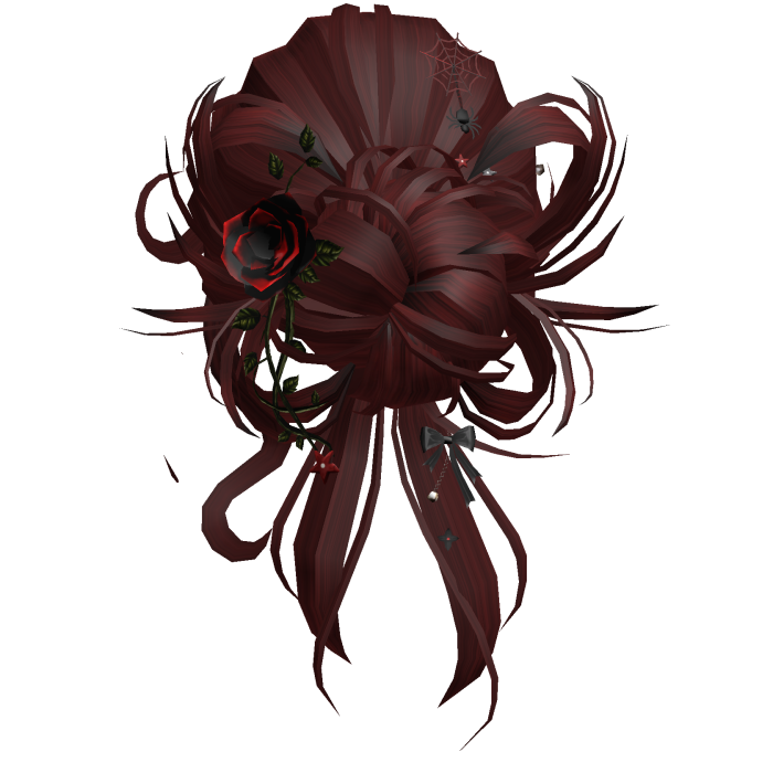 Gothic Messy Rose Thorn Bun (Dark Red)