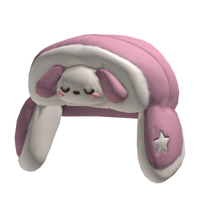 Cute Pink Fluffy Sleepy Dog Ushanka