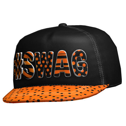 Orange Polkadot " Swag " Y2K Cap