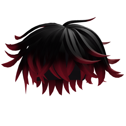 Black to Red Messy Boy Hair Roblox item