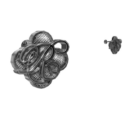 Roffm clover logo earrings (silver) Roblox item