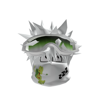 Dashie Green ZZZZZ With mask and Y2k Glasses white