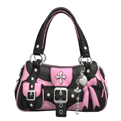 Pink Y2K Charm Buckle Shoulder Bag