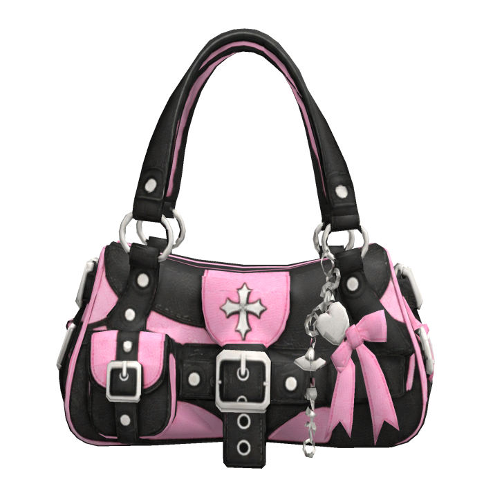 Pink Y2K Charm Buckle Shoulder Bag