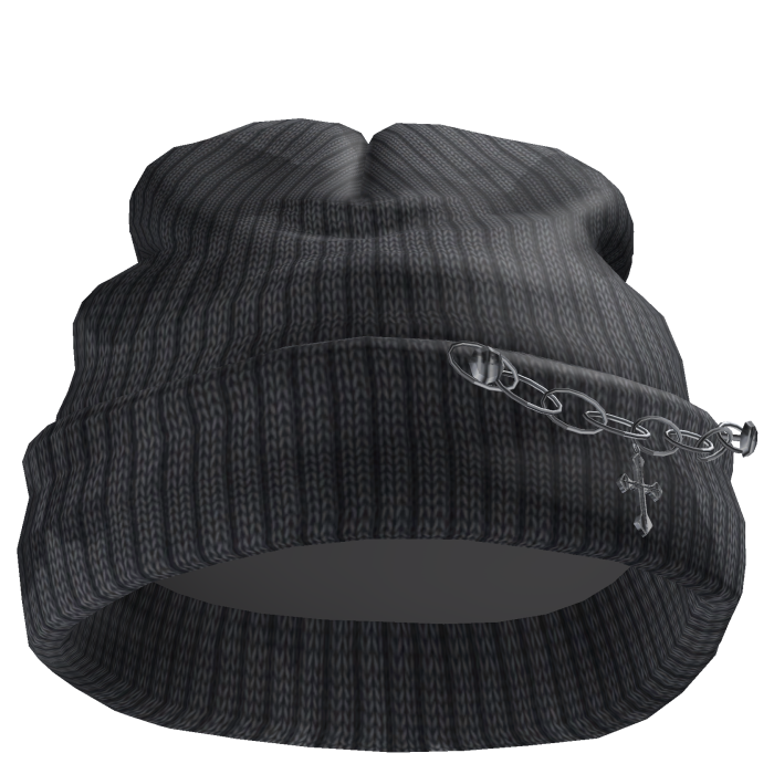 Worn Grey Side Chain Beanie 