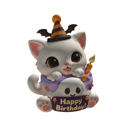 Halloween Birthday Ghost Kitty Shoulder Pet