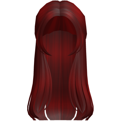 Red Y2K Half Up Half Down Straight Hair - Roblox