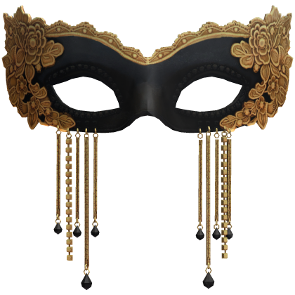 Black Gold Floral Lace Masquerade Mask