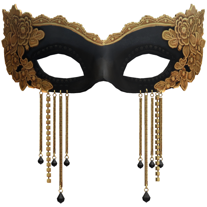 Black Gold Floral Lace Masquerade Mask