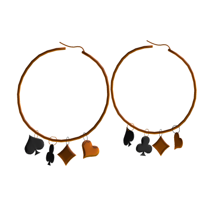 orange card suit hoop earrings Roblox item