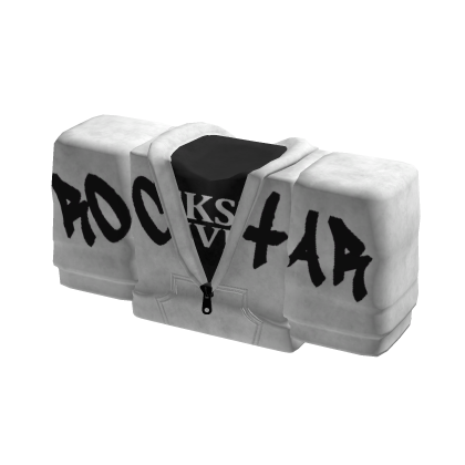 1.0 Blocky White Rockstar Hoodie