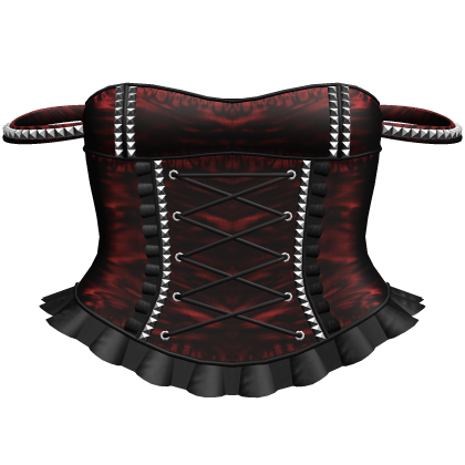 Red & Black Studded Corset Dress