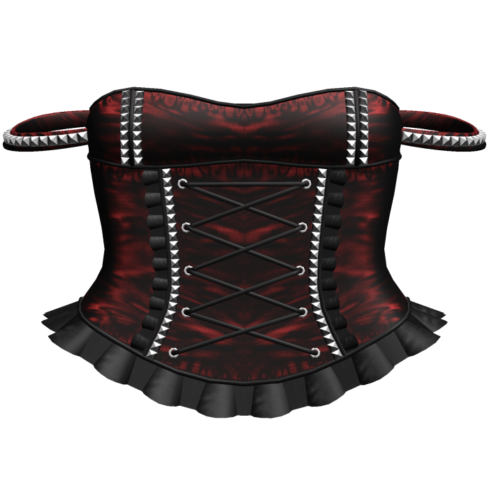 Red & Black Studded Corset Dress