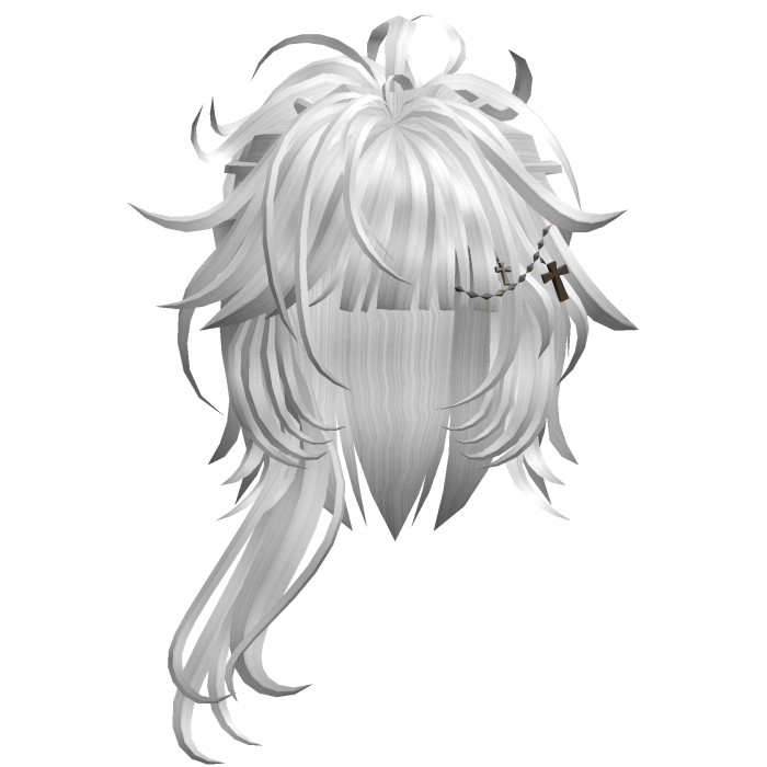 Asymmetric Shag Hair - White