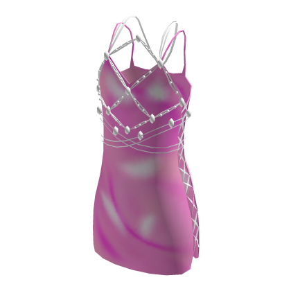 Pink Fancy Satin Dress [_rover_]