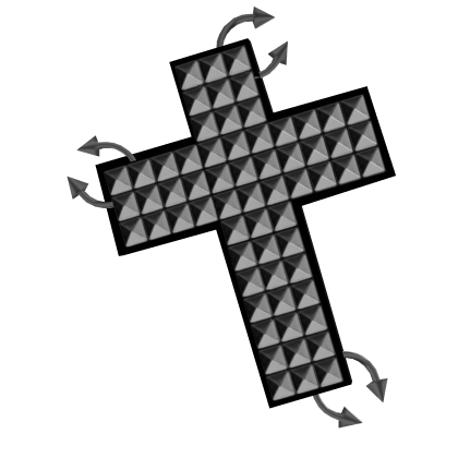 ♱ - black scene emo silver studded cross hair pin  Roblox item