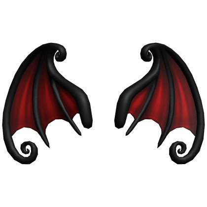 Red Swirly Bat Wings