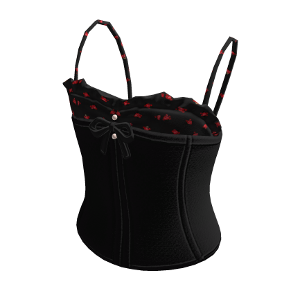 Corset Top with Bow (Black)