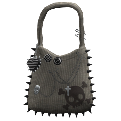 Grunge Pierced Tote Bag Beige / Grey thumbnail