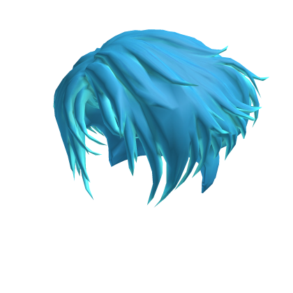 messy, vibrant light blue hair Roblox item