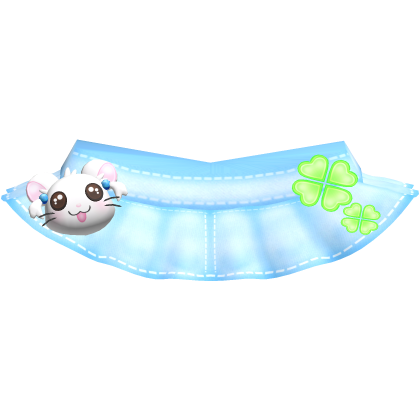 🍀 kawaii light denim bijou hamster clover skirt