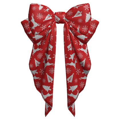 Big Hair Bow Red Christmas Cute Head Ribbon Cutesy Roblox item