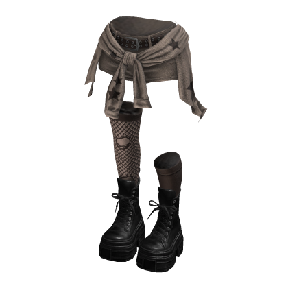 Grunge Rebel Shorts Y2K Cloth (Beige Brown)