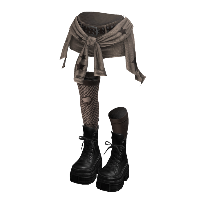 Grunge Rebel Shorts Y2K Cloth (Beige Brown)