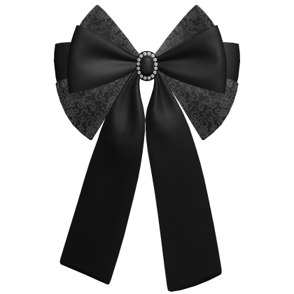 Big Hair Bow Black Ruffled Head Ribbon Basic Cute Roblox item