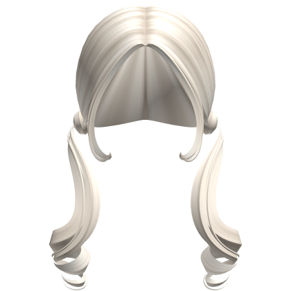 -',ৎ Preppy Blowout Curly Pigtails in Ash Blonde