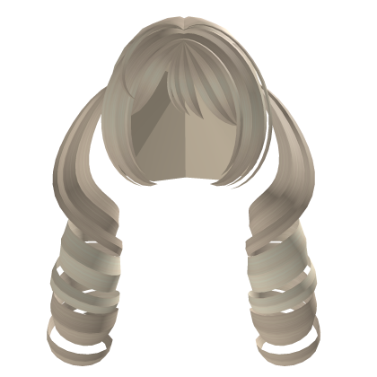 cute kawaii blonde adorable short curly pigtails  Roblox item