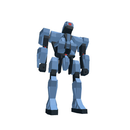 a blue mech