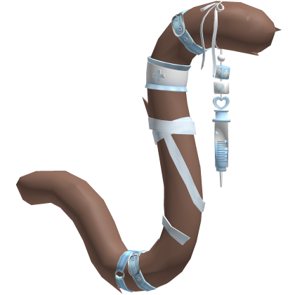 Brown Blue Medic Nurse Cat Tail Roblox item