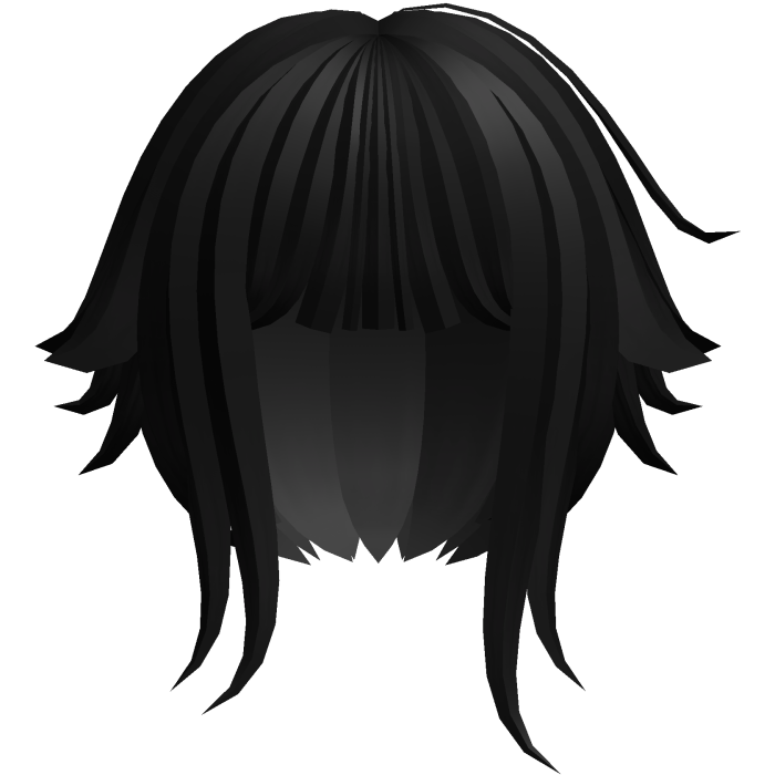 fluffy messy moe short hair w tufts in black