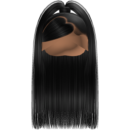 Sleek Half up Half down w Heart Swoop (Black)