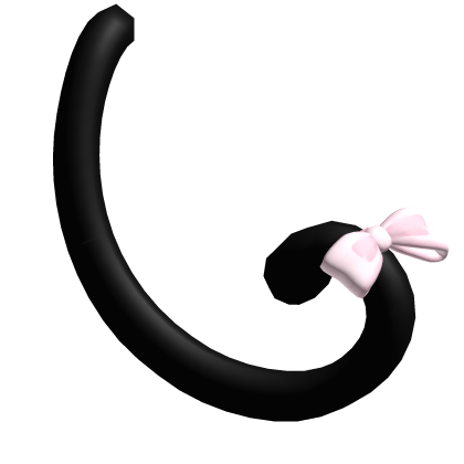cutecore black cat neko tail w pink bow thumbnail