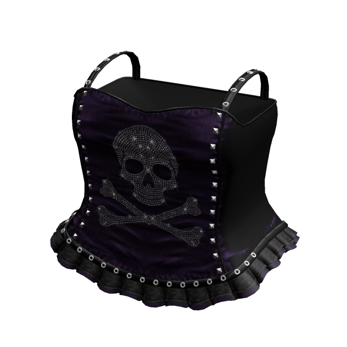 Emo Purple/Black Rhinestone Skull Dress